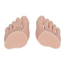 Schein-Silikon-Fußmodellpaar für Nagelkunst, Tätowierungen, Pediküre, Übung, mittlere Hautfarbe