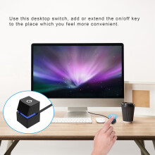 Portable /Off PC Power Button Cable Desktop Computer Switches Extension Cord for Home 400Cm Green Light