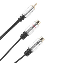 Metal RCA Female to Dual 2 RCA Male Gold Plated Adapter, Stereo Splitter Y Audio Cable(RCA F-2 RCA M) (1 Male to 2 Female)