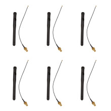 6X 433Mhz Antenna 5Dbi GSM RP-SMA Plug Rubber Waterproof Lorawan Antenna + IPX to SMA Small Cable Extension
