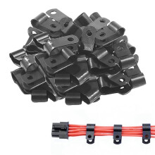 3000 Pcs 1/4 Inch Black Nylon R-Type Cable Clips for Mounting Indoor Outdoor Rope Light Electrical Wire Clamp Fastener
