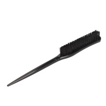 Ergonomic 3-Row Nylon Hair Teasing Brush for Volume and Shine - Black