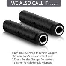 12Er-Pack 6,35-mm-TRS/TS-Audioanschluss, TRS-Stereo- und Mono-Klinkenadapterverbinder