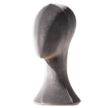 Foam Mannequin Head with Pinable Velvet Surface for Wigs Hats Jewelry Display Gray