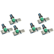 6 Stück 5 W USB Lüfter Luft Volumen Geschwindigkeit Stufenloses Regler Modul USB Geschwindigkeit Regler  5 V USB Stecker Eingang DC4-12 V Bis 2,5-8