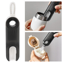 Tappo universale per bottiglie 3-in-1 e spazzola per pulizia fessure, Grigio, 41g