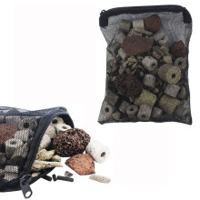80 Pieces Aquarium Filter Bags Media Mesh Filter Bags with Zipper for Charcoal Pelletized Remove, White and Black