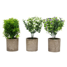 3 Pezzi di Piccole Piante nel Plastica Artificiale nel Vaso,  Piante di Rosmarino Finte Piante D'Appartamento con Fiori Finti per La Decorazione