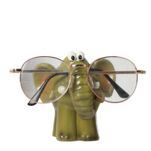 Resin Elephant Eyeglasses Holder Stand with Scratch Lens Protection, Cute Animal Desk Decor