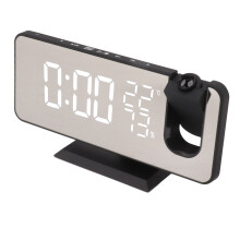 Sveglia proiettore a LED per camera da letto, ABS, 274g, nero