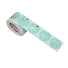 Thank You Stickers Roll 500pcs Blue Kraft Labels for Small Business Packaging and Gift Wrapping
