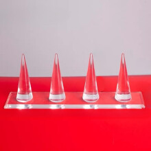 Clear Acrylic Jewelry Display Stand with Stable Steel Base for Rings, 20cm Transparent Holder
