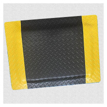 Industrial Anti Fatigue Mat with Yellow Border, 100x100cm NonSlip Waterproof OilResistant Comfort