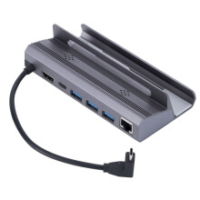 6 em 1 USB C Hub USB C Docking Station para -COMpatíVel 4K60Hz RJ45 PD100W Dock USB 3.0 HUB