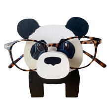 Wooden Eyeglass Holder Panda Glasses Stand with Decorative Design and Scratch Lens Protection