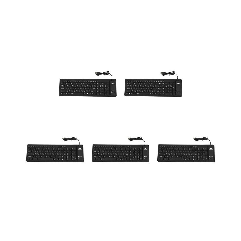 5X 103Keys Silicon Keyboard Russian Layout Usb Interface Keyboard Flexible Foldable Wired Keyboard For Pc Desktop Laptop 6032827861674