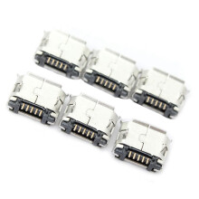 10 Pcs Panel Mount 17.9x13.8mm Socket & 60Pcs Micro-Usb Type B Female 5 Pin Smt Placement Smd Dip Socket Connector