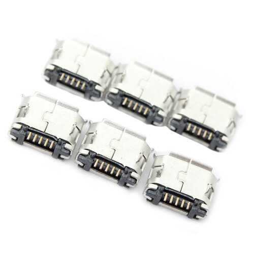 10 Pcs Panel Mount 17.9x13.8mm  Socket & 60Pcs Micro-Usb Type B Female 5 Pin Smt Placement Smd Dip Socket Connector