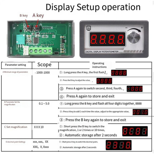 2X Digital Display Potentiometer Variable Resistor 10k Ω Resistance Signal Simulator for Speed Controller Inverter 2