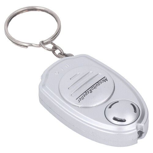 Mini Silver Ultrasonic Mosquito Repeller, Noise-Free, Keyring Version 2