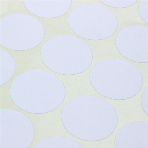 10X, 19mm Circles Round Code Stickers Self Adhesive Sticky Labels White