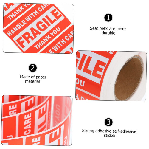 Fragile Stickers Roll with Handle With Care Labels, Strong Adhesive  Warning for Boxes 1