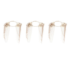 3X Vintage Punk Harness Bikini Body Link Epaulet Shoulder Chain Necklace Collar Dangling Tassel Gold