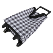 Folding Shopping Cart with Wheels, Collapsible Grocery Trolley with Extendable Handle for Supermarket