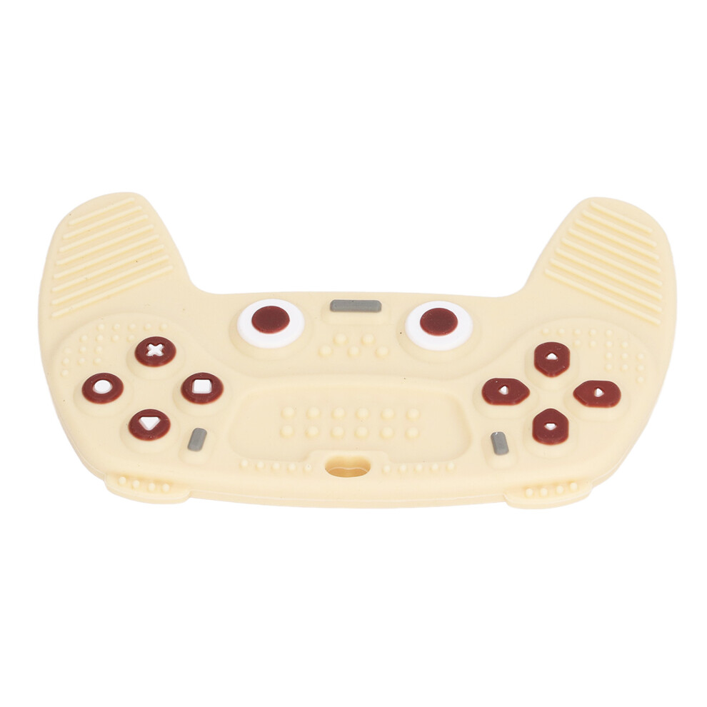 Baby Teether Game Controller Shape Silicone Toy For Soothing Chewing Beige