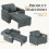 (Grey) YODOLLA Single Sofa Bed 3-in-1 Sleeper Chair Bed 4
