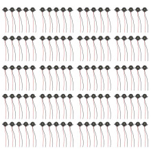 100 Pcs 3-24V 85DB Sound Electronic Buzzer Alarm Black 23 x 12mm