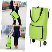 Folding Shopping Cart 2 in 1 Collapsible Trolley Bag with Wheels Large Capacity for Groceries and Travel