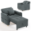 (Grey) YODOLLA Single Sofa Bed 3-in-1 Sleeper Chair Bed 2