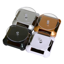 Solar Rotating Display Stand 360 Solar Powered Turntable for Jewelry, Phones and Accessories Black