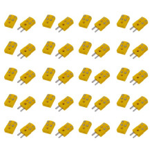 40X Yellow Plastic Shell K Type Thermocouple Plug Socket Connector Set