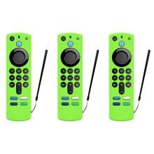 3X Silicone Remote Control Cover for Fire TV Stick 4K 3Rd Gen 3Rd Generation Anti-Slip Remote Protector Case(Green)