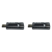 2X Mobiel Vermogen Laadstroom Spanning Digitale Monitor USB-Tester Stroom 0-3A Spanning 4-20V Dubbele Meterweergave