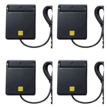 4X USB Card Reader Atm Bank Tax Declaration Ic Card ID Card Card Reader(Black)