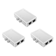 3X RJ45 Network 2 Port LAN Ethernet Network Box Switcher RJ45 Splitter Dual 2 Way Port Manual Sharing