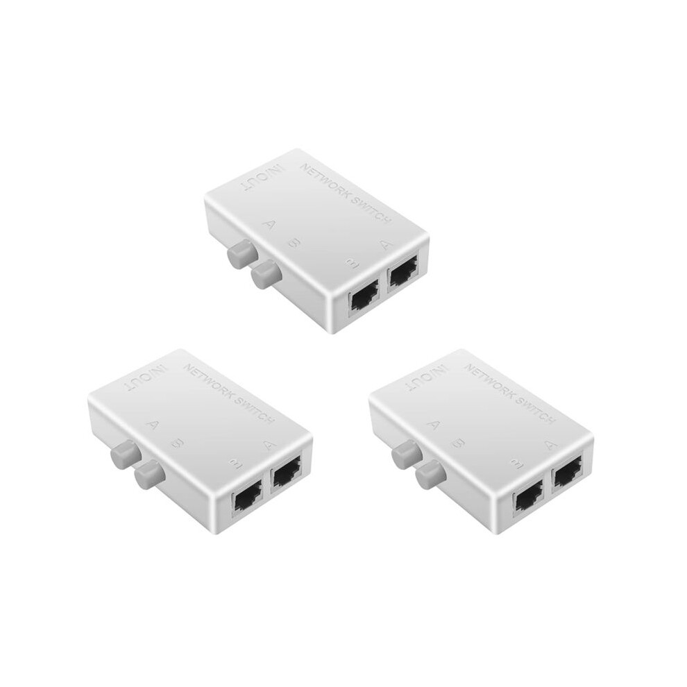 3X Rj45 Network 2 Port Lan Ethernet Network Box Switcher Rj45 Splitter Dual 2 Way Port Manual Sharing 6033664594121