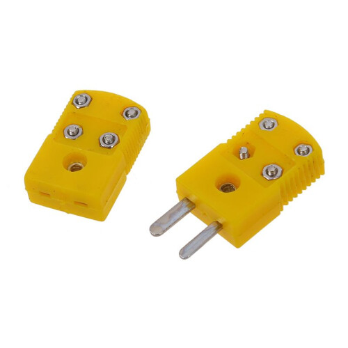 40X Yellow Plastic Shell K Type Thermocouple Plug Socket Connector Set 1