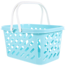 Plastic Storage Basket with Handles, Open Design Desktop Organizer Bin for Bathroom and Home Use