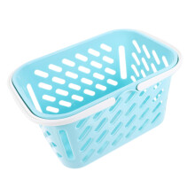 Plastic Shopping Basket with Handle, Lightweight Open Ventilated Design for Home and Grocery Use