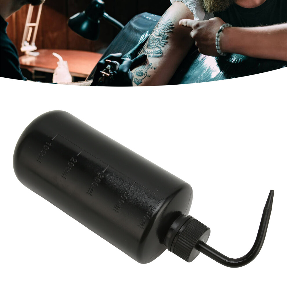 Black 4Pcs 500Ml Tattoo Washing Squeeze Bottles With Curved Spout