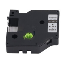 9 mm Schwarzes auf Silber Label-Band für Dymo 160/210D/PL200/LM280, 7 m