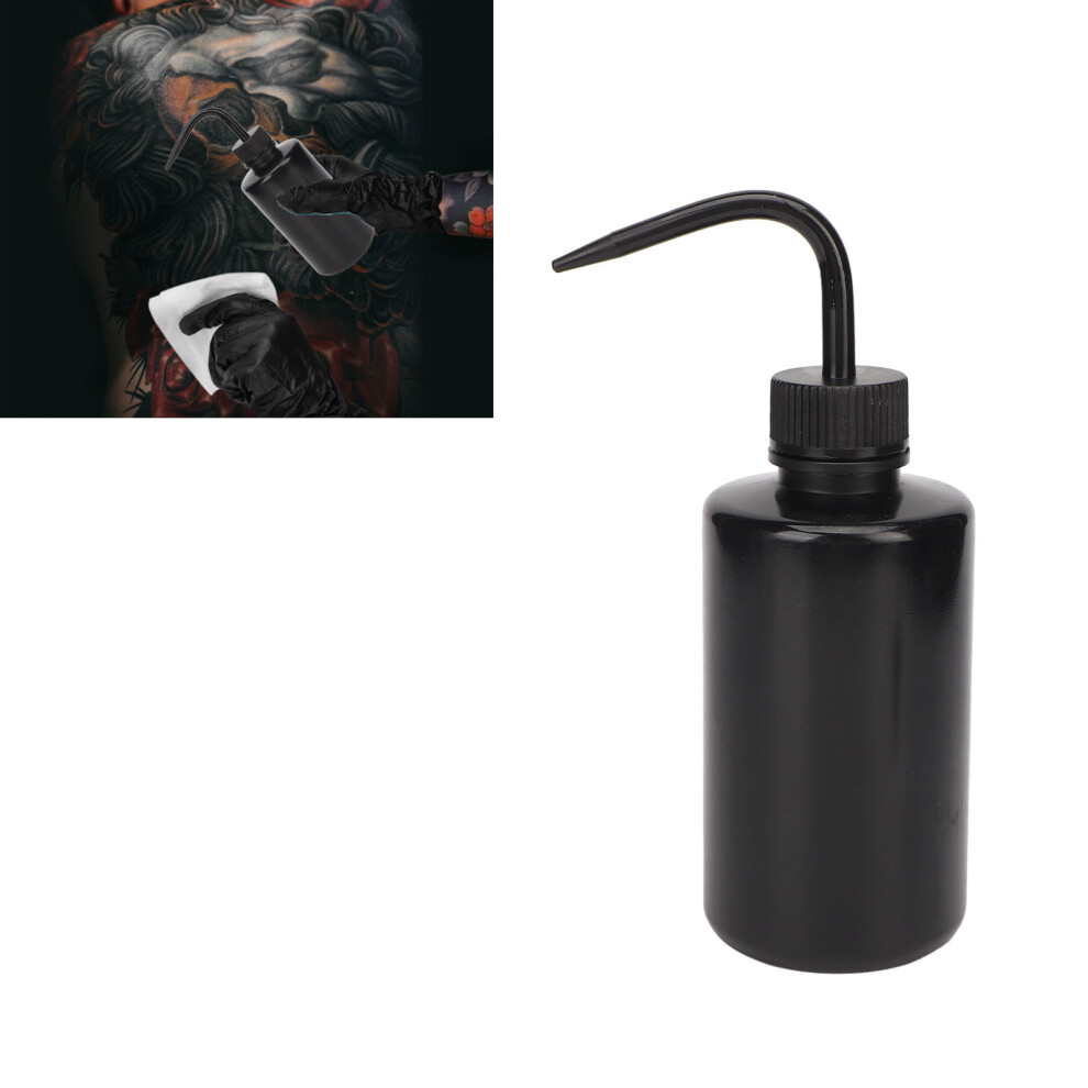 Black 6Pcs 250Ml Plastic Narrow Mouth Squeeze Bottles For Tattoo Ink & Cleaning
