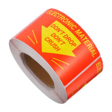 Fragile Stickers Roll with Bright Warning Print, Adhesive Labels for Moving Boxes