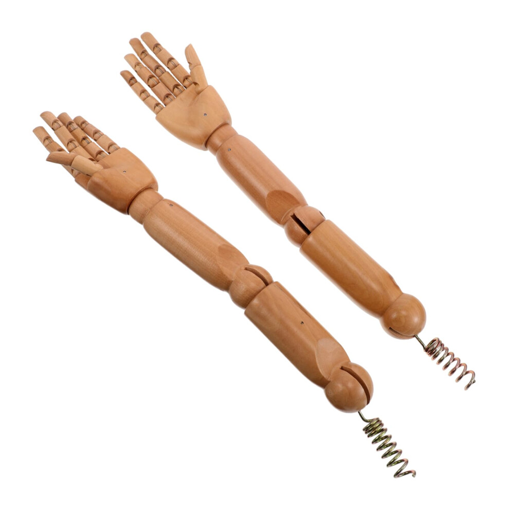 Wooden Mannequin Arm And Poseable Hand With Flexible Joints, Natural Wood Finish For Photography And Display 9053599601104