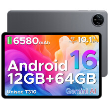 DOOGEE Tab A9 Android 16 Tablet 10 Inch, Unisoc T310 Android Tablets 12GB RAM 64GB ROM(TF 2TB), 6580 mAh Battery, 5G WiFi|Dual Speaker|8MP AI Camera