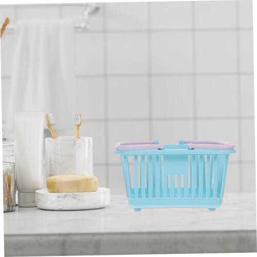 2Pcs Durable Plastic Storage Baskets with Handle for Home and Shopping Organizer 1